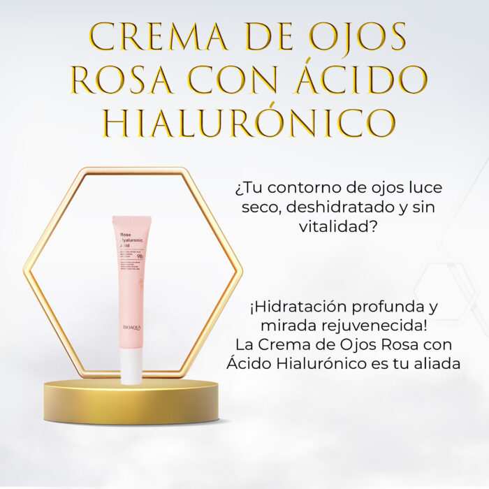 Crema Contorno de Ojos Rosa con Ácido Hialurónico 98%  🎁 ¡APROVECHA AHORA! 🎉